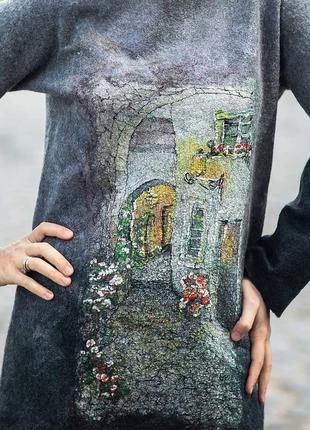Платье валяное из коллекции "старый город", итальянский дворик4 фото