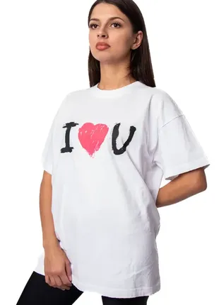 Футболка balenciaga t-shirt i love u "white" tjvl52 фото