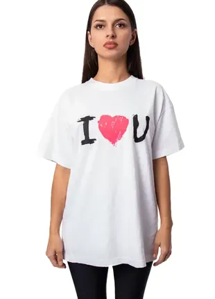 Футболка balenciaga t-shirt i love u “white” tjvl5