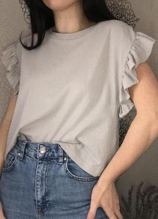 Футболка zara футболка с воланами с рюшами