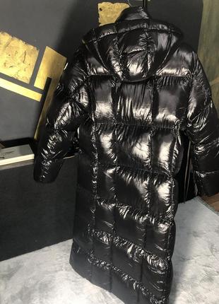 Потужний пуховик пальто- монклер чорна куртка пальто