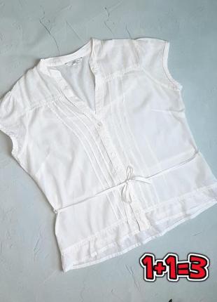 🌿1+1=3 нежная легкая белая рубашка блуза new look, размер 52 - 54