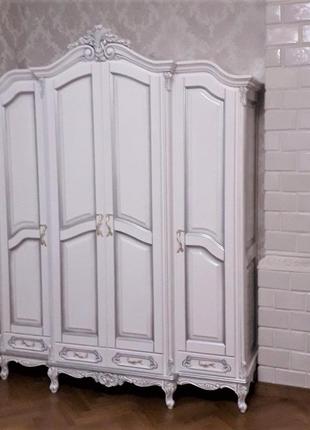 Дерев'яна шафа для одягу моніка бароко стиль 4х дверний1 фото