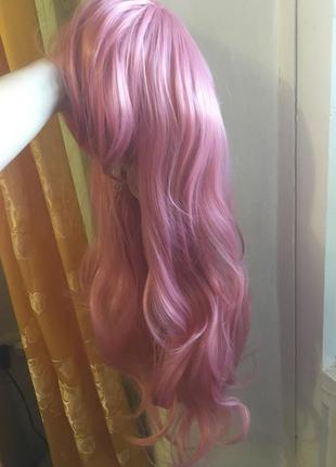 Розовый парик аниме, косплей3 фото