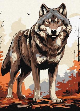 Картина по номерам "хитрый волк" kho6567 40х40см от egorka