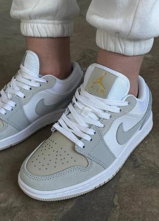 Nike air jordan 1 gray white кроссовки