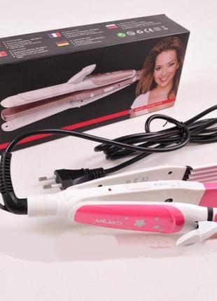 Стайлер для волос 3 в 1 gemei/geemy gm-1960 pink плойка | гофре | утюжок