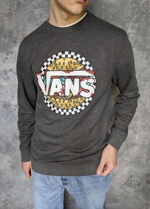 Свитшот vans burger big logo m-l мягкий плотный материал\ stussy худи ecko unltd мирер carhartt скейт sk8 реп оверсайз мерч