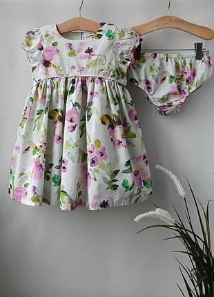 12-18 мес легкое пышное платье на спинке пуговицы