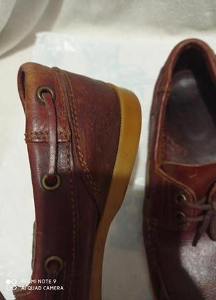 Х12. кожанные демисезонные коричневые мужские туфли топсайдэры мокасины кожа шкіра шкіряні3 фото