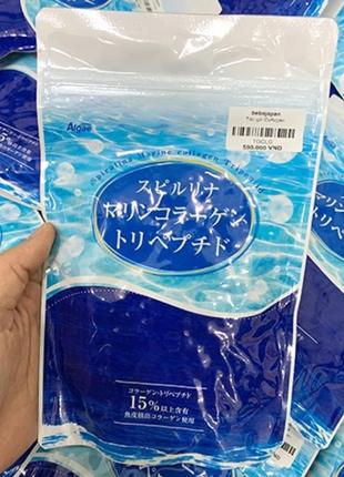 Японська спіруліна з морським колагеном і вітаміном с, 800 шт. японія1 фото