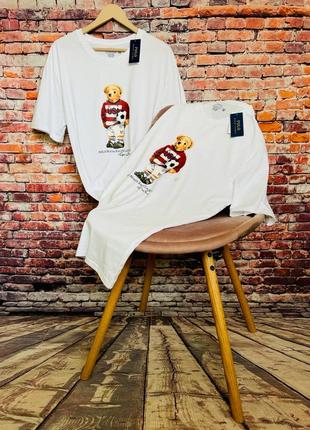 Футболка polo bear by ralph lauren usa football, white, xxl