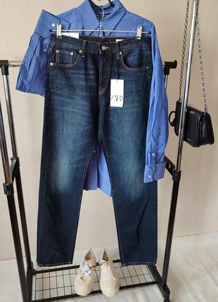 Топові прямі сині джинси zara розмір 38/м оригінал