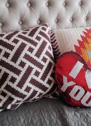 Декоративная подушка, подушка crochet, чехол на подушку, вязаная подушка, интерьерная подушка3 фото