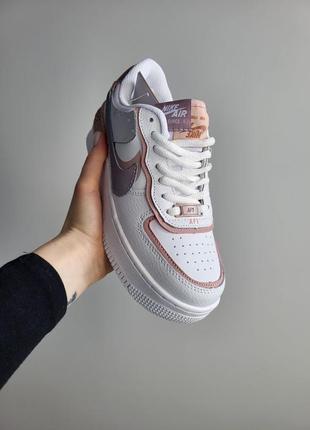 Женские кроссовки nike air force 1 shadow white brown4 фото