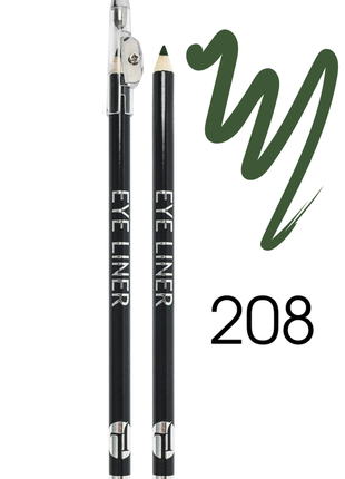 Косметичний олівець для очей з точилкою, jl eye liner, № 208, grass, трава, зелений