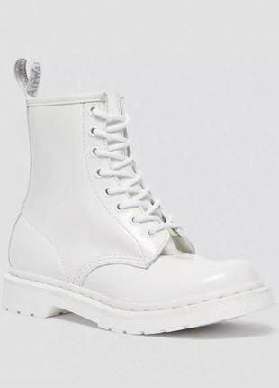 Черевики dr. martens 1460 mono white patent1 фото