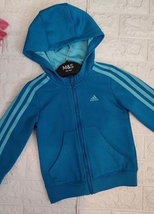 Спортивная кофта, олимпийка на флисе adidas оригинал на 5-6 лет3 фото