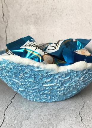 Декоративная новогодняя тарелка конфетница ручной работы