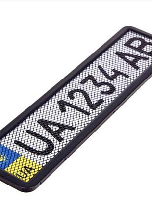 Рамка номера з сіткою чорна