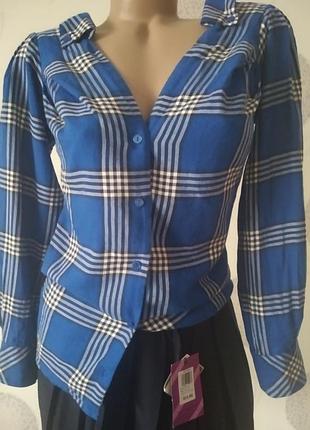 Сорочка для дівчинки з 100% бавовни картата від h&m р. 34