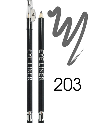 Косметичний олівець для очей з точилкою, jl eye liner, № 203, silver, срібний, срібло