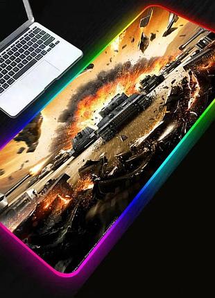 Коврик для мышки rgb world of tanks -780 rs-01 (30*70*0.3) коврик для мыши в фирменной упаковке sale