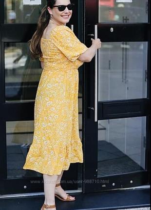🌺классное желтое платье вискоза большой размер 🌹3 фото