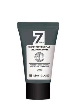 Очищаюча пінка з пептидами may island 7 days secret peptide 8 plus cleansing foam 30 ml