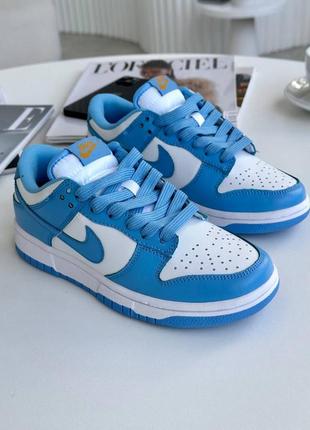 Женские кроссовки голубые с белым nike dunk low blue9 фото