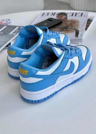 Женские кроссовки голубые с белым nike dunk low blue6 фото