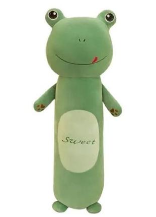 М'яка плюшева іграшка антистрес жаба green 50 см / дитяча2 фото