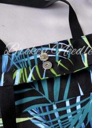 Еко сумка з тефлонової тканини, еко торба з листям шопер/сумка-шоппер