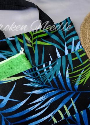 Еко сумка з тефлонової тканини, еко торба з листям шопер/сумка-шоппер