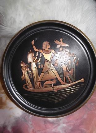 Тарелка латунь настенная египет фараон