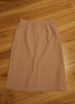 Юбка пудровая розовая классическая юбка1 фото