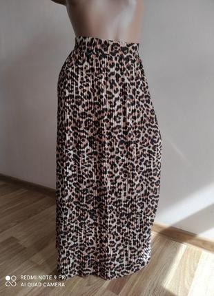 Плиссированная юбка в анималистичный принт1 фото