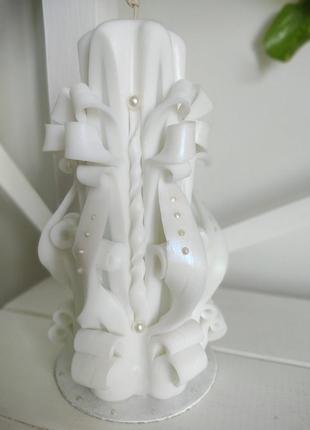 Свічка різьблена ручної роботи "наречена" 17 см3 фото
