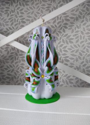 Свічка різьблена ручної роботи "ліс" 17 см