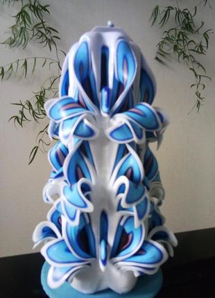 Свічка різьблена ручної роботи "метелик" 17 см