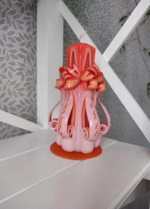 Свічка різьблена ручної роботи "тин" 17 см