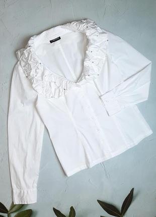 🌿1+1=3 шикарная белая блуза блузка christina, размер m - l
