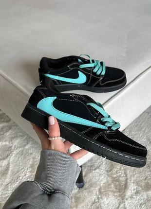 Кроссовки nike jordan 1 low x travis scott x tiffany8 фото