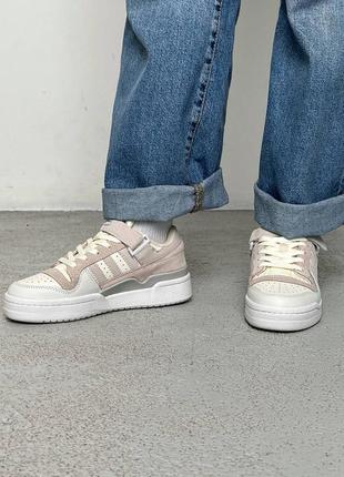 Adidas forum 84 low grey beige5 фото