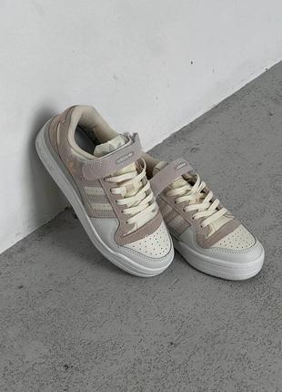 Adidas forum 84 low grey beige3 фото