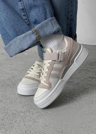Adidas forum 84 low grey beige4 фото