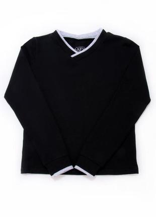 Свитшот детский 122см, 6-7роков, свитер черный для мальчика