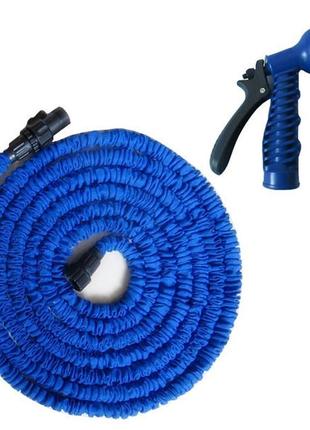 Шланг для полива x hose 30 м с распылителем, садовый шланг, поливочный шланг для сада синий8 фото