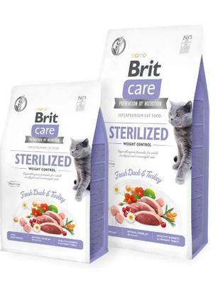 Корм для котов brit care cat sterilized and weight control 7кг