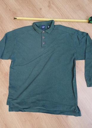 Поло з довгим рукавом на трьох гудзиках gap розмір xl по факту xxl